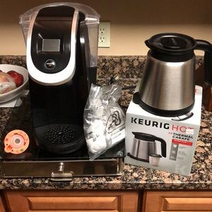 Keurig 2.0, carafe, pod storage, charcoal filters